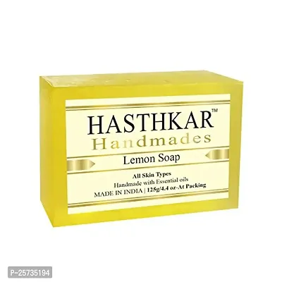 Hasthkar Handmades Glycerine Lemon Soap 125gm pack of 6-thumb2