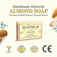 Hasthkar Handmades Glycerine Natural Almond Soap Bathing Bar, For Skin Moisturisation, Ideal For All Skin Types 125gm Men  Women Pack of 4-thumb4