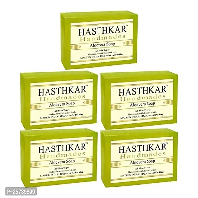 Hasthkar Handmades Glycerine Aloevera Soap 125gm pack of 5
