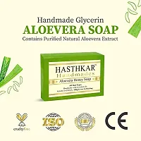 byPureNaturals Hasthkar Handmades Aloevera Honey Soap and Kesar Haldi Handmade Natural Soap (2x2 Gift Combo)-thumb2
