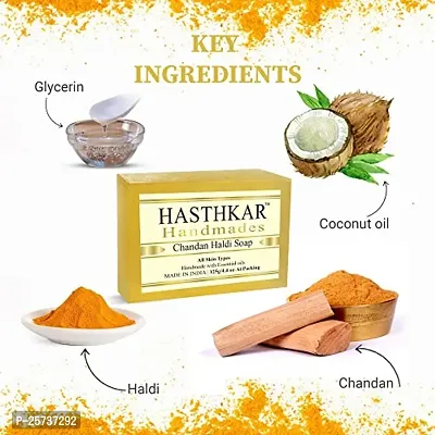 Hasthkar Handmades Glycerine Chandan haldi Soap 125gm pack of 4-thumb4