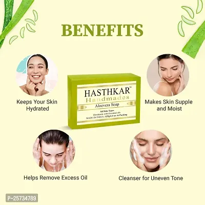 byPureNaturals Hasthkar Handmades Glycerine Aloevera Soap 125gm for Men  Women Pack of 4-thumb4