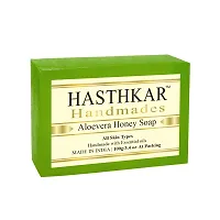 byPureNaturals Hasthkar Handmades Handmade Herbal Natural Neem Tulsi Leaf Soap and Aloevera Honey Soap (2x2 Gift Combo)-thumb1