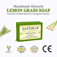 Hasthkar Handmades Glycerine Natural Lemon Grass Soap Bathing Bar, For Skin Moisturisation, Ideal For All Skin Types 125gm Men  Women Pack of 3-thumb4