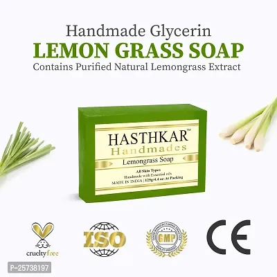 Hasthkar Handmades Glycerine Natural Lemon Grass Soap Bathing Bar, For Skin Moisturisation, Ideal For All Skin Types 125gm Men  Women Pack of 3-thumb5