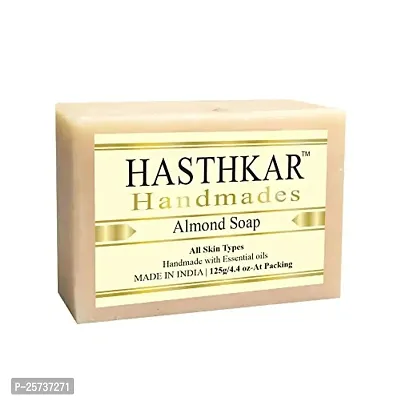 Hasthkar Handmades Glycerine Almond Soap 125gm PACK OF 3-thumb2