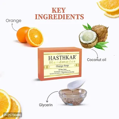 byPureNaturals Hasthkar Handmades Glycerine Orange Soap 125gm for Men  Women Pack of 3-thumb3