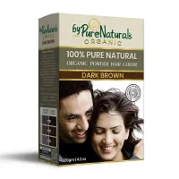 byPureNaturals Natural Organic Powder Hair Color for Men  Women | Pure Natural Hair Colour | Chemical Free  Ammonia Free Hair Colour - 120 Gram (Dark Brown)-thumb1