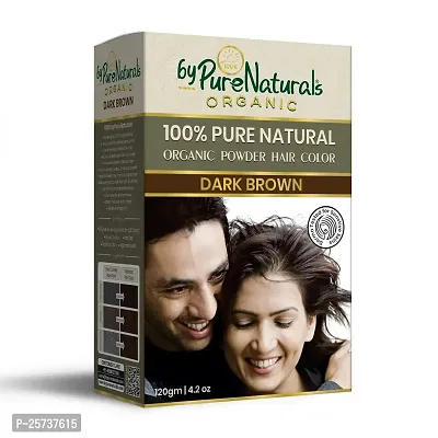 byPureNaturals Natural Organic Powder Hair Color for Men  Women | Pure Natural Hair Colour | Chemical Free  Ammonia Free Hair Colour - 120 Gram (Dark Brown)-thumb2