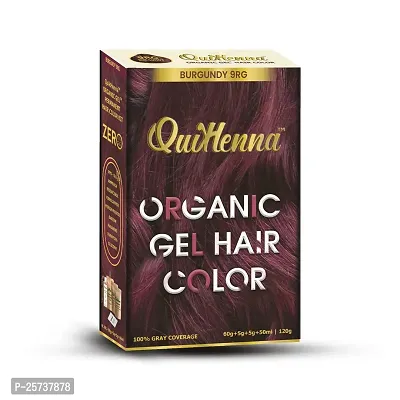 QuikHenna Organic Hair Colour Gel 9RG Burgundy - PPD  Ammonia Free Permanent Natural Hair Colour 120gm-thumb0