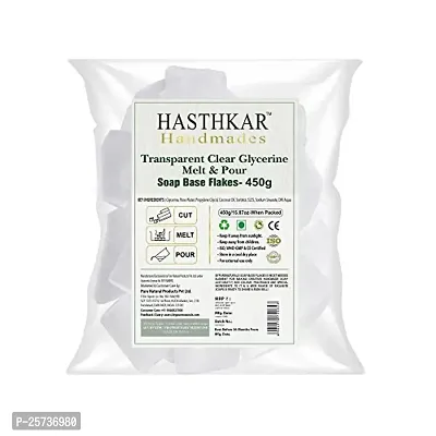 Hasthkar Handmades Soap Base Flakes (450G) For Soap Making | Melt  Pour Clear Transparent | 100% Glycerine Soap Base