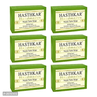 Hasthkar Handmades Glycerine Neem tulsi Soap 125gm pack of 6