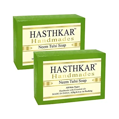Hasthkar Handmades Glycerine Natural Soap Bathing Bar, For Skin Moisturisation, Ideal For All Skin Types 125gm Men & Women