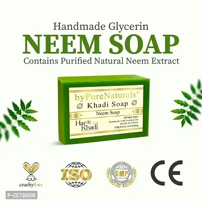 byPureNaturals Hasthkar Handmades India Handmade Natural Charcoal Soap and Neem Tulsi Leaf Soap (2x2 Gift Combo)-thumb2