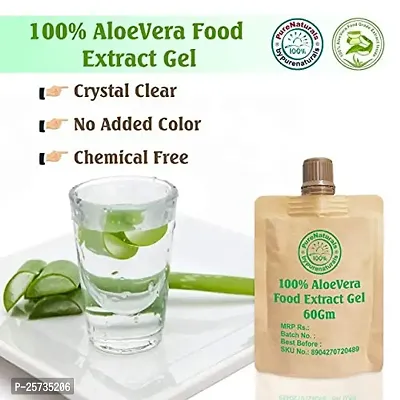 byPurenaturals 100% AloeVera Food Extract Gel for Acne, Skin and Hair - 60gm-thumb3