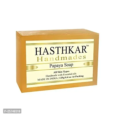 byPureNaturals Hasthkar Handmades Glycerine Papaya Soap 125gm for Men  Women Pack of 3-thumb2