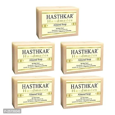 Hasthkar Handmades Glycerine Almond Soap 125gm pack of 5