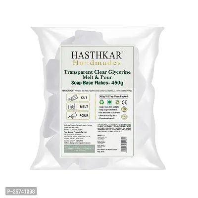 Hasthkar Handmades Soap Base Flakes (450G) For Soap Making, Melt  Pour Clear Transparent Glycerine Soap Base-thumb0