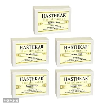 Hasthkar Handmades Glycerine Jasmine Soap 125gm pack of 5