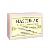 Hasthkar Handmades Glycerine Coconut milk  honey Soap 125gm pack of 5-thumb1