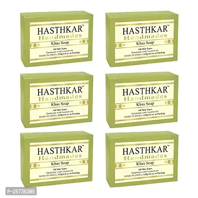 Hasthkar Handmades Glycerine Khus Soap 125gm pack of 6