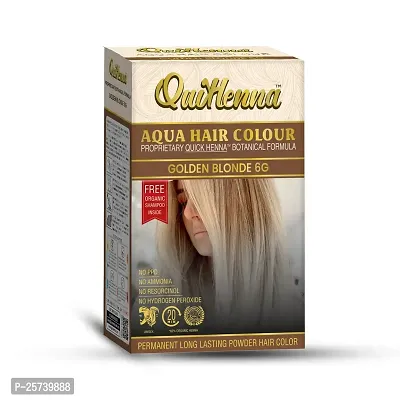 QuikHenna Aqua Powder Hair Colour 6G Golden Blonde for Men  Women, 110GM (Pack of 2) | Long Lasting Powder Hair Colour | PPD  Ammonia Free Hair Color-thumb3