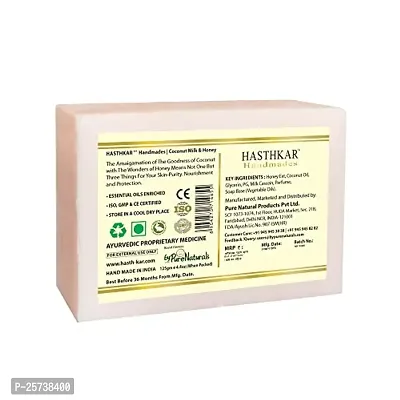 Hasthkar Handmades Glycerine Coconut milk  honey Soap 125gm pack of 6-thumb3