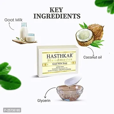 byPureNaturals Hasthkar Handmades Glycerine Goat milk Soap 125gm for Men  Women Pack of 3-thumb4