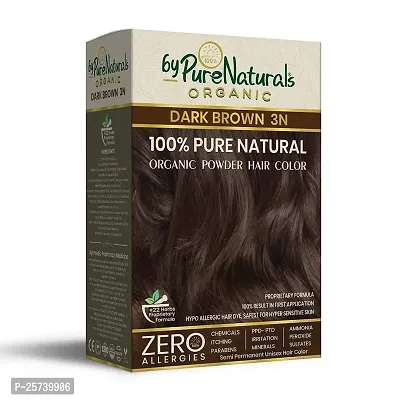 byPureNaturals Natural Organic Powder Hair Color for Men  Women | Pure Natural Hair Colour | Chemical Free  Ammonia Free Hair Colour - 120 Gram (Dark Brown)