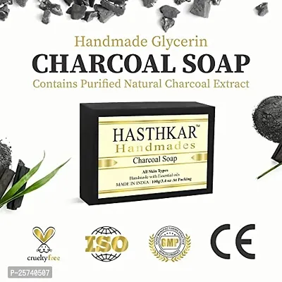 Hasthkar Handmades Glycerine Charcoal Soap 100gm pack of 5-thumb5