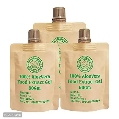 byPurenaturals 100% AloeVera Food Extract Gel for Acne, Skin and Hair - 60gm