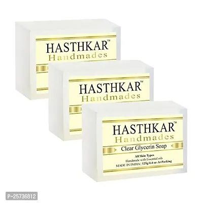 Hasthkar Handmades Glycerine Natural Soap Bathing Bar, For Skin Moisturisation, Ideal For All Skin Types 125gm Men  Women