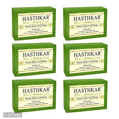 Hasthkar Handmades Glycerine Neem tulsi leaf Soap 100gm pack of 6