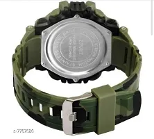 Digital Watch for Boys (Black Dial, Green Army Colored Strap)-thumb2