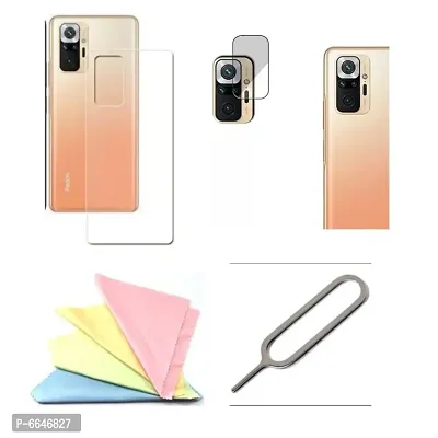 4 pcs Combo of REDMI NOTE10 PRO AND REDMI NOTE10 PRO MAX Back screen guard,camera glass lens,glass cleaner cloth And sim ejector pin-thumb0