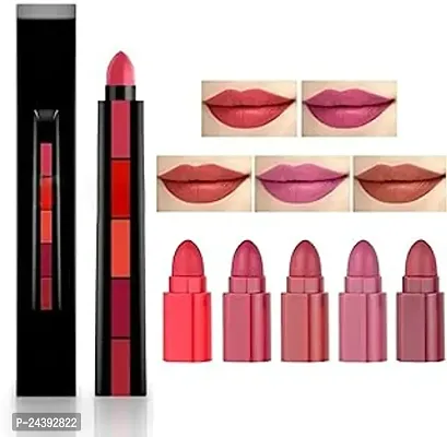 Fabulous 5in1 Matte Finish Lipsticks for Women, Red Edition Shades may Slightly Vary-thumb0