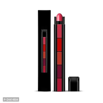 5-in-1 Lipstick Red Edition Five Shades In One Long Lasting Matte Finish Non Drying Formula with Intense Color Payoff Compact  Easy to Use-thumb2