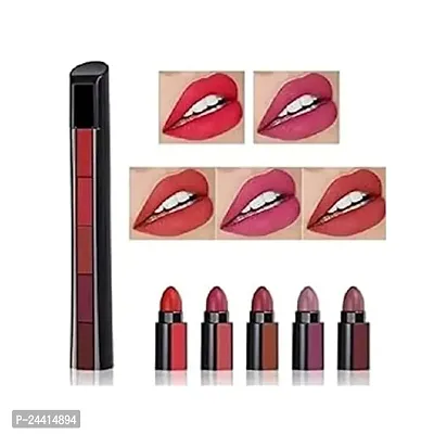 5-in-1 Lipstick Red Edition Five Shades In One Long Lasting Matte Finish Non Drying Formula with Intense Color Payoff Compact  Easy to Use-thumb3