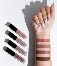 Liquid Matte Lipstick Combo Pack, Set of 4 Mini Lipsticks, Super Stay Matte Finish Lipsticks - Nude Edition-thumb2