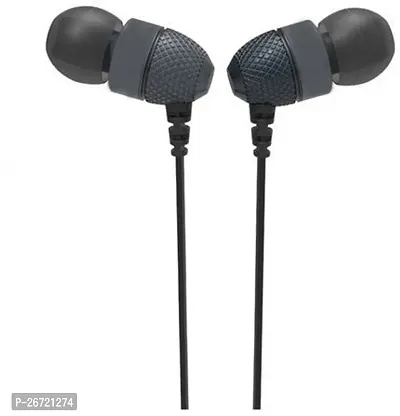 Stylish Black In-ear Wired - 3.5 MM Single Pin Headphones With Microphone