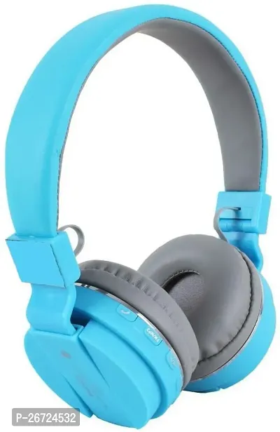 Stylish Blue On-ear  Over-ear Bluetooth Wireless Headsets With Microphone-thumb0