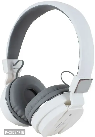 Stylish White On-ear  Over-ear Bluetooth Wireless Headsets With Microphone-thumb0