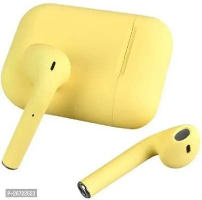 Stylish Yellow In-ear Bluetooth Wireless Headphones With Microphone-thumb0