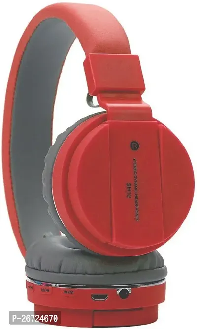 Stylish Red On-ear  Over-ear Bluetooth Wireless Headsets With Microphone-thumb0