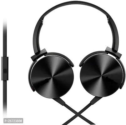 Stylish Black On-ear  Over-ear Wired - 3.5 MM Single Pin Headsets With Microphone