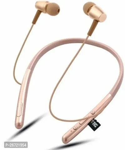 Stylish Golden In-ear Bluetooth Wireless Headphones With Microphone-thumb0