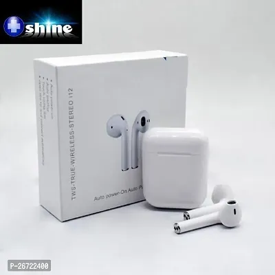 Stylish White In-ear Bluetooth Wireless Headphones With Microphone-thumb0