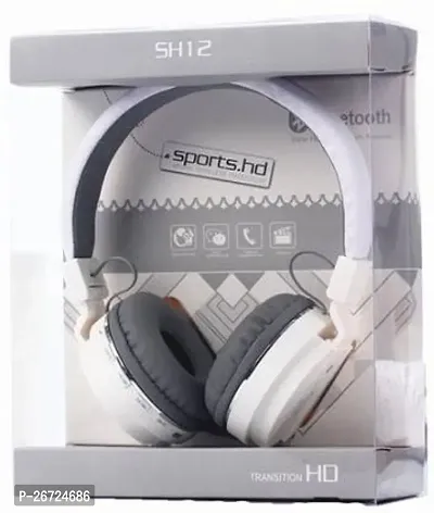 Stylish White On-ear  Over-ear Bluetooth Wireless Headsets With Microphone-thumb0