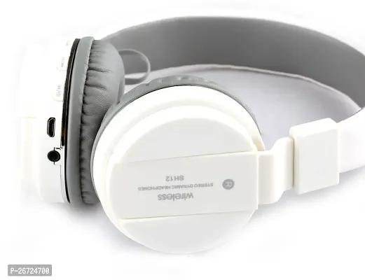 Stylish White On-ear  Over-ear Bluetooth Wireless Headsets With Microphone-thumb0