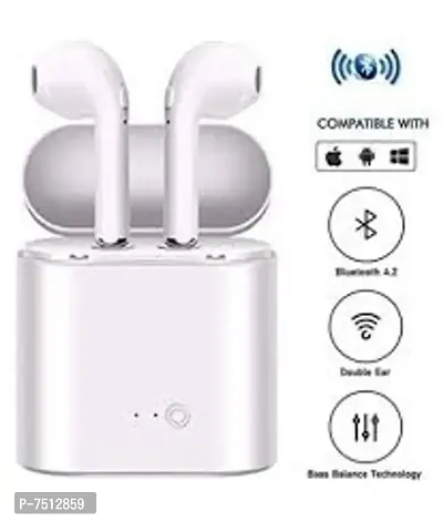 White I7 TWSA Bluetooth Wireless Headset Earphone headphone-thumb2